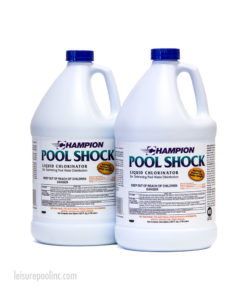 Two Bottles of Liquid Pool Shock Sodium Hypochlorite Liquid Chlorine by Champion